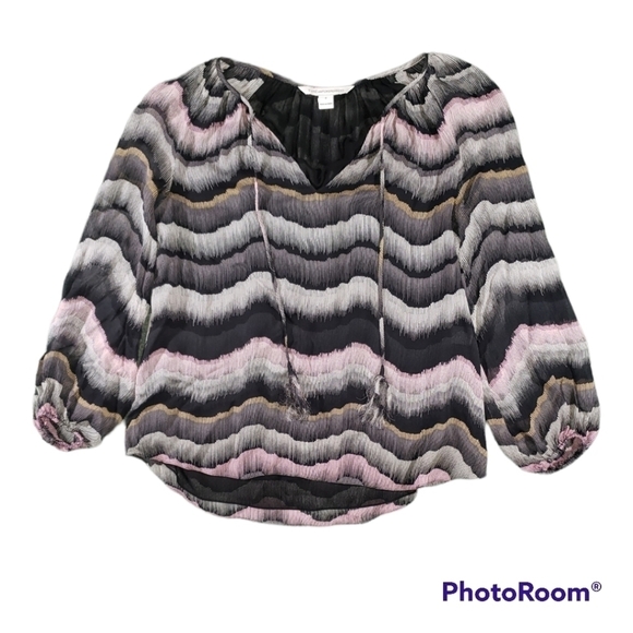 Diane Von Furstenberg Multicolor Silk Blouse Size 4 - Picture 2 of 10